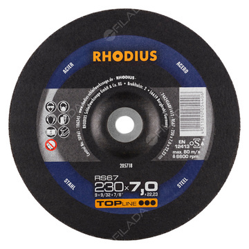 RHODIUS brusný kotouč RS67 230x7,0x22 TOPline na ocel 205718