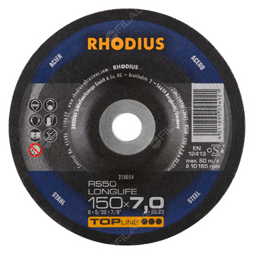 RHODIUS brusný kotouč RS50 LONGLIFE 150x7,0x22 TOPline na ocel a litinu