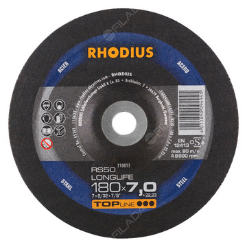 RHODIUS brusný kotouč RS50 LONGLIFE 180x7,0x22 TOPline na ocel a litinu 210055