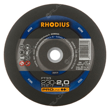  RHODIUS řezný kotouč FT33 230x2,0x22 PROline na ocel 200979
