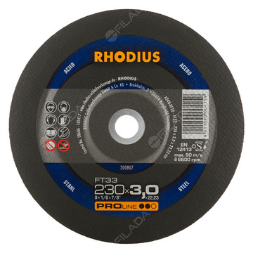 RHODIUS řezný kotouč FT33 230x3,0x22 PROline na ocel 200807