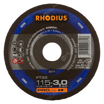 RHODIUS řezný kotouč FT33 115x3,0x22 PROline na ocel 200719