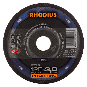 RHODIUS řezný kotouč FT33 125x3,0x22 PROline na ocel 200755