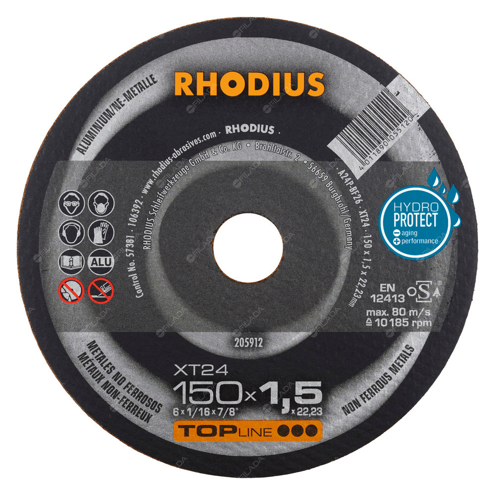 RHODIUS řezný kotouč XT24 150x1,5x22 TOPline na hliník - RHODIUS řezný kotouč XT24 150x1,5x22 TOPline na hliník 205912