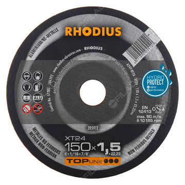 RHODIUS řezný kotouč XT24 150x1,5x22 TOPline na hliník 205912