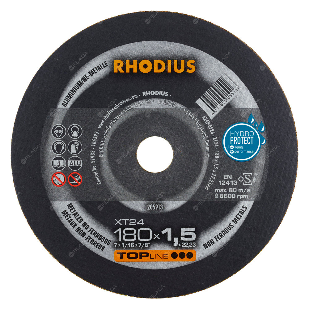 RHODIUS řezný kotouč XT24 180x1,5x22 TOPline na hliník - RHODIUS řezný kotouč XT24 180x1,5x22 TOPline na hliník 205913