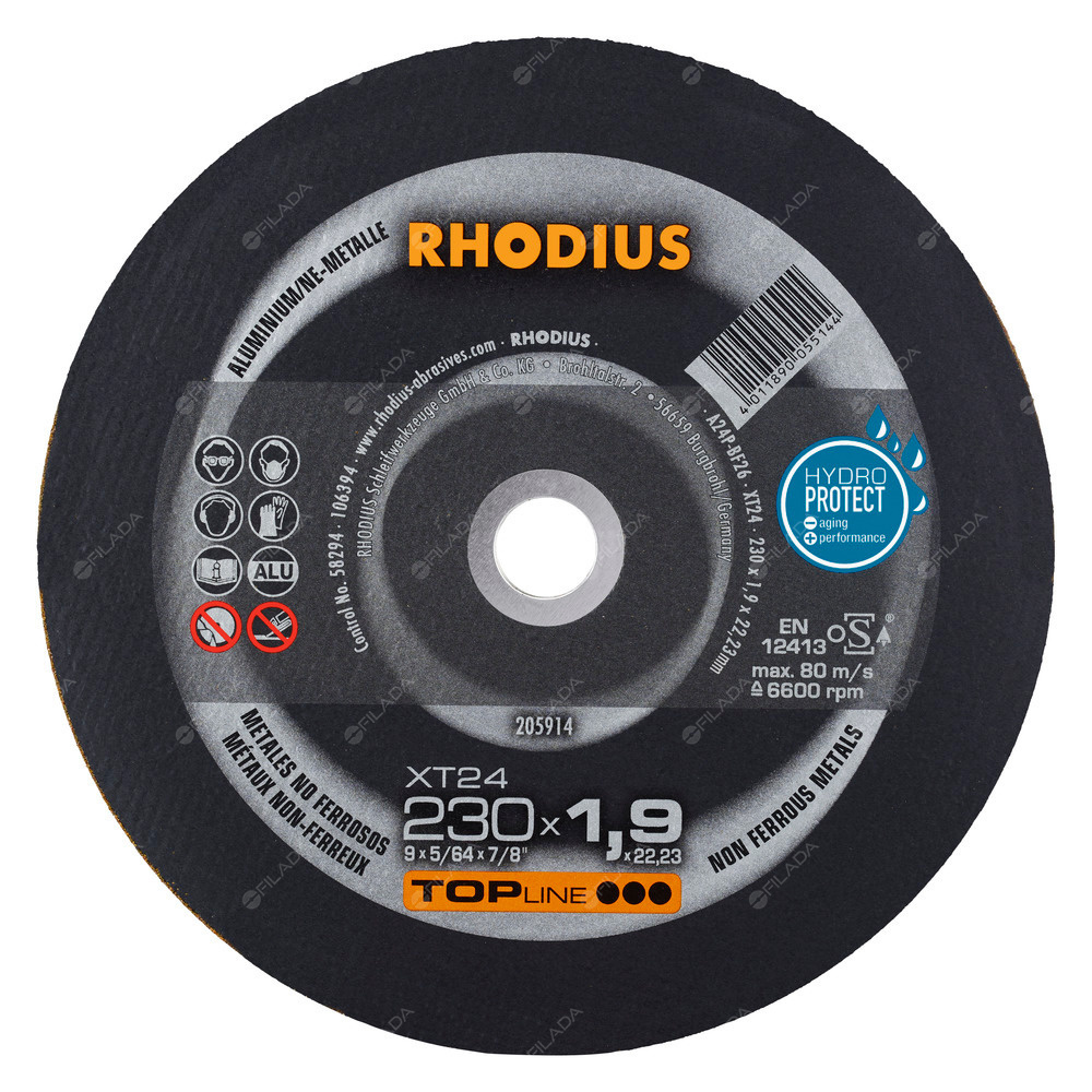RHODIUS řezný kotouč XT24 230x1,9x22 TOPline na hliník -  RHODIUS řezný kotouč XT24 230x1,9x22 TOPline na hliník 205914