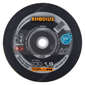  RHODIUS řezný kotouč XT24 230x1,9x22 TOPline na hliník 205914