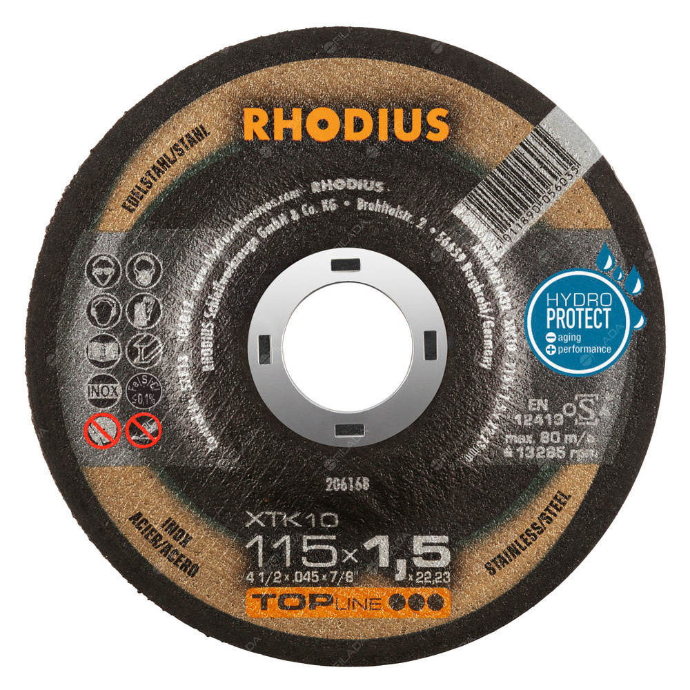RHODIUS řezný kotouč XTK10 115x1,5x22 TOPline na nerez -  RHODIUS řezný kotouč XTK10 115x1,5x22 TOPline na nerez 206168
