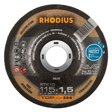 RHODIUS řezný kotouč XTK10 115x1,5x22 TOPline na nerez