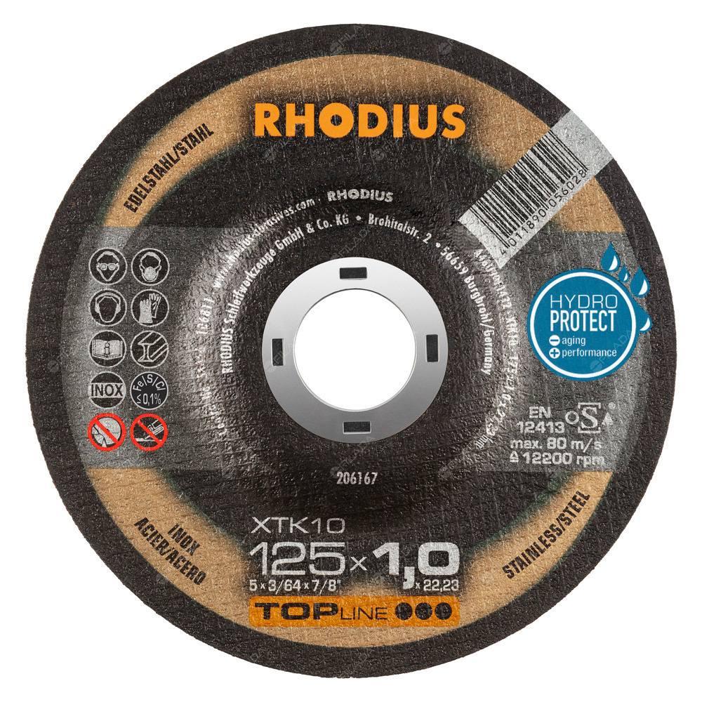 RHODIUS řezný kotouč XTK10 125x1,0x22 TOPline na nerez - RHODIUS řezný kotouč XTK10 125x1,0x22 TOPline na nerez 206167