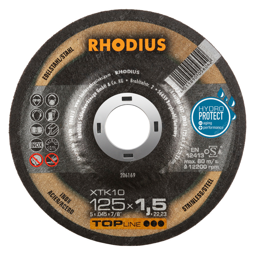 RHODIUS řezný kotouč XTK10 125x1,5x22 TOPline na nerez -  RHODIUS řezný kotouč XTK10 125x1,5x22 TOPline na nerez 206169