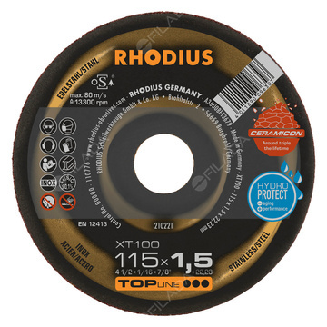 RHODIUS řezný kotouč XT100 115x1,5x22 CERAMICON na nerez 210221