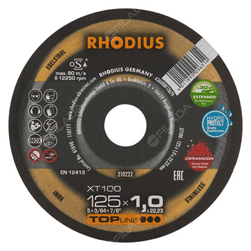 RHODIUS řezný kotouč XT100 125x1,0x22 CERAMICON na nerez