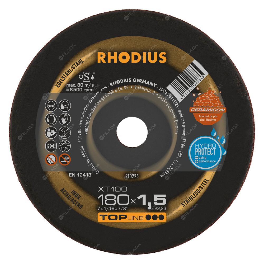 RHODIUS řezný kotouč XT100 180x1,5x22 CERAMICON na nerez -  RHODIUS řezný kotouč XT100 180x1,5x22 CERAMICON na nerez 210225