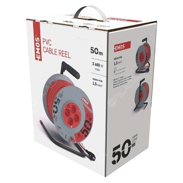 EMOS prodlužovací kabel PVC 50m/3x1,5 buben 4 zásuvky P19450 - 1908045001