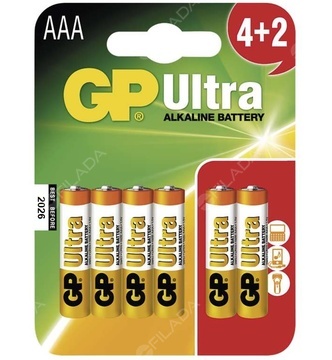GP Ultra alkalická baterie 6ks LR03/AAA B1911MM