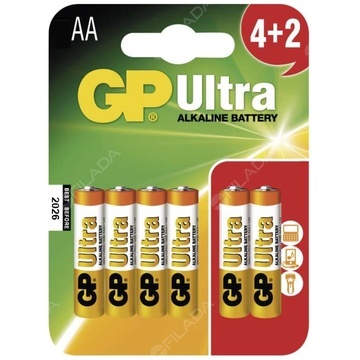 GP Ultra alkalická baterie 6ks LR6/AA B1921MM