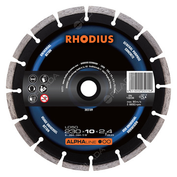 RHODIUS diamantový řezný kotouč LD50 230x10,0x2,4x22