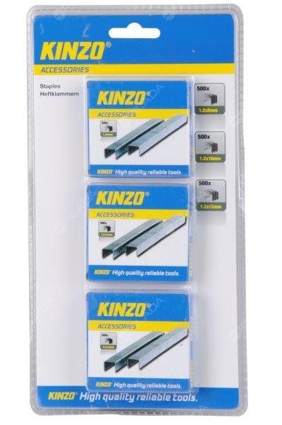 KINZO spony do sponkovací pistole 8,10,12 mm 3x500ks - 72181