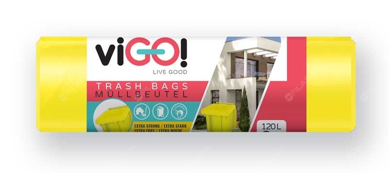 viGO! pytle odpadkové LD 120l PLAST/ žluté 8ks - Q136