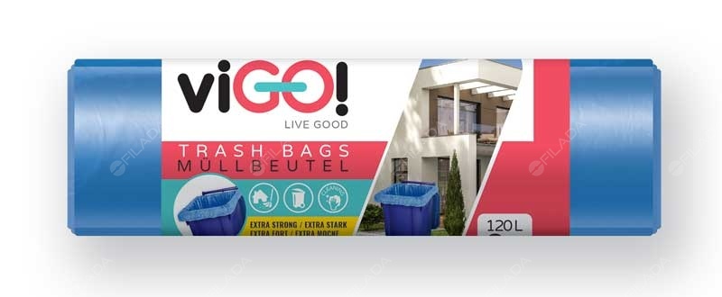 viGO! pytle odpadkové LD 120l PAPÍR/ modré 8ks - Q137X