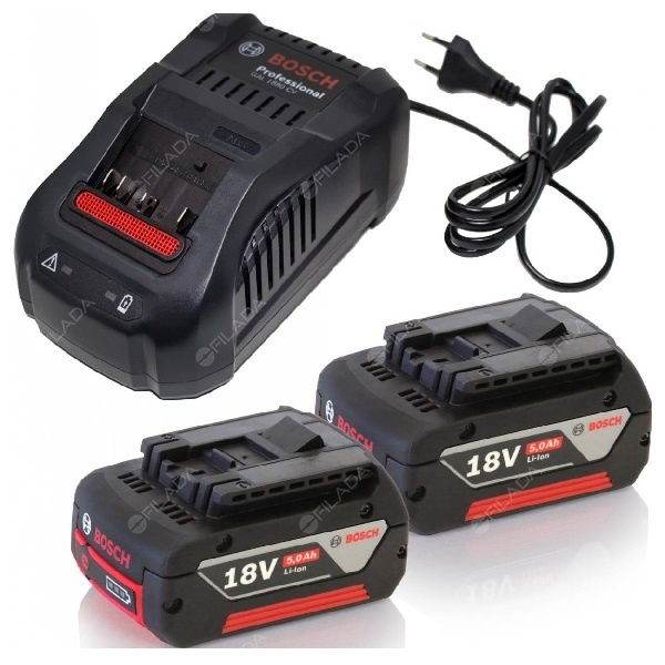 BOSCH rychlonabíječka GAL 1880 CV + 2x aku GBA 18V 5,0Ah - 1600A00B8J