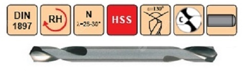 HSS vrták oboustranný KV1897HSS - KV1987HSSc