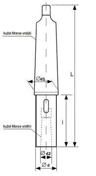 Redukční pouzdro Morse kužel prodloužené DIN2187