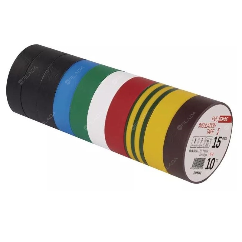 EMOS izolační páska PVC 15mm/10m barevný mix 10ks F615992 - 2001151092