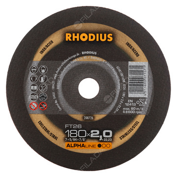  RHODIUS řezný kotouč FT26 180x2,0x22 ALPHAline 208726