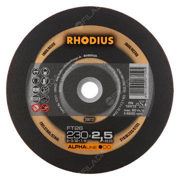  RHODIUS řezný kotouč FT26 230x2,5x22 ALPHAline 208727