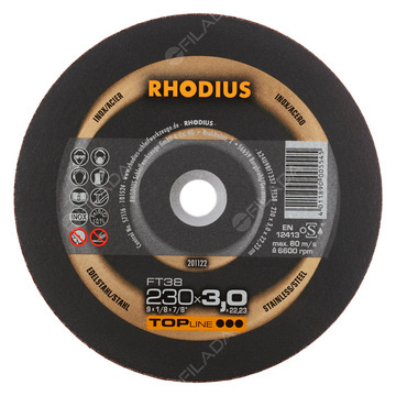 RHODIUS řezný kotouč FT38 230x3,0x22 TOPline na nerez 201122