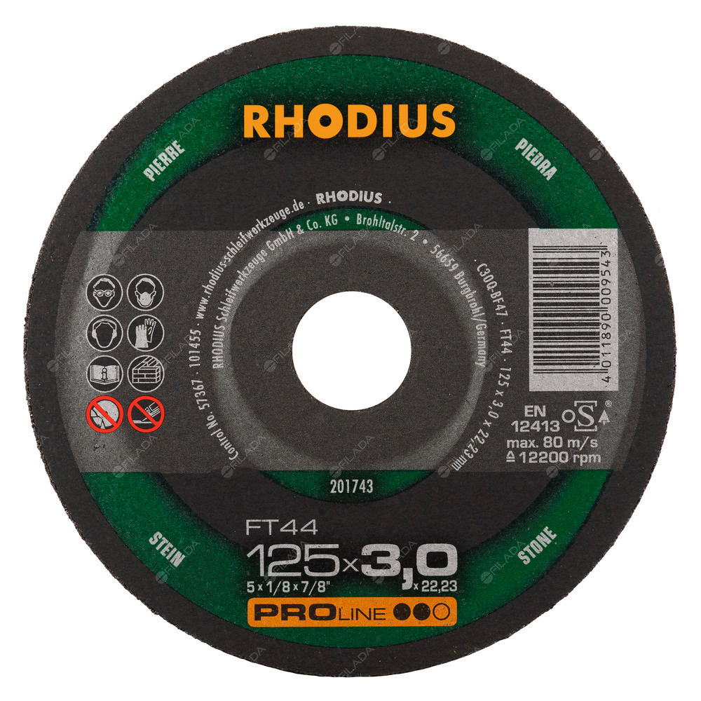 RHODIUS řezný kotouč FT44 125x3,0x22 PROline na kámen - RHODIUS řezný kotouč FT44 125x3,0x22 PROline na kámen 201743