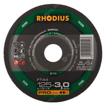 RHODIUS řezný kotouč FT44 125x3,0x22 PROline na kámen 201743