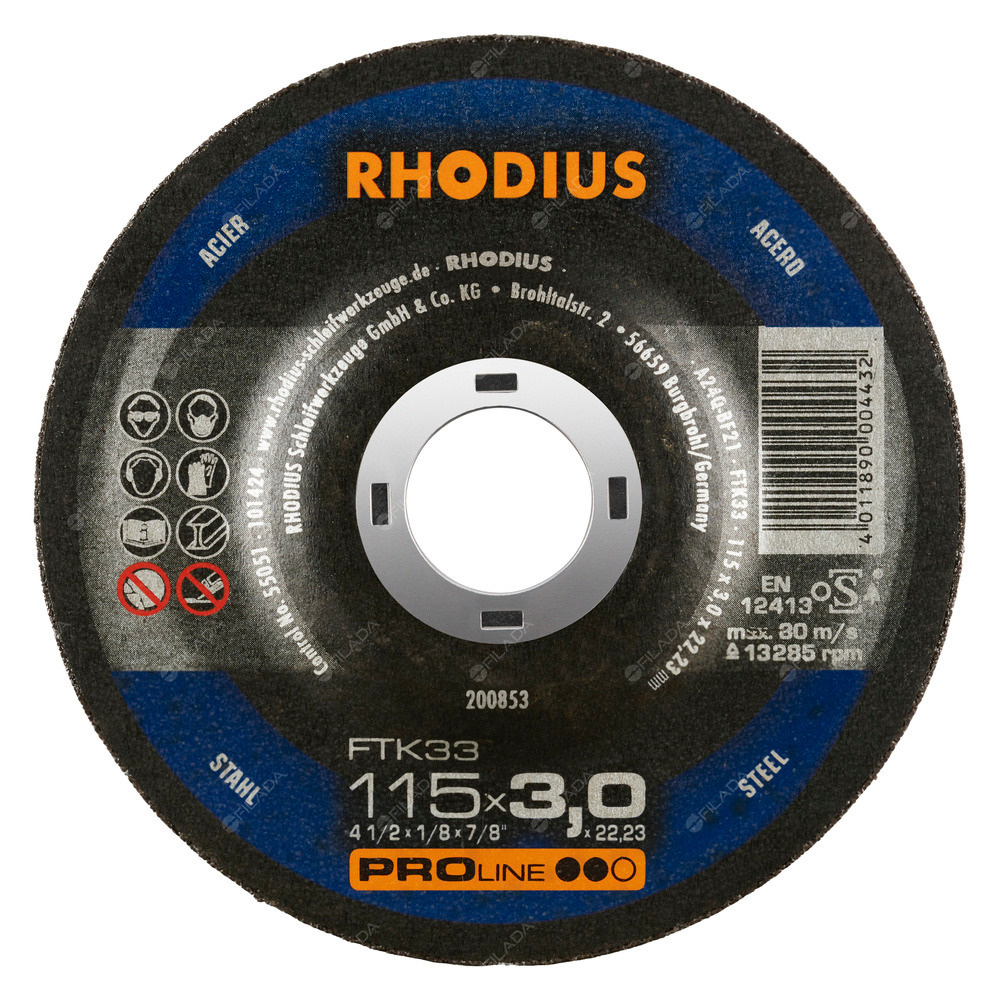 RHODIUS řezný kotouč FTK33 115x3,0x22 PROline na ocel