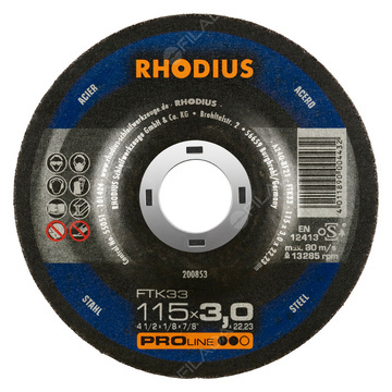  RHODIUS řezný kotouč FTK33 115x3,0x22 PROline na ocel 200853