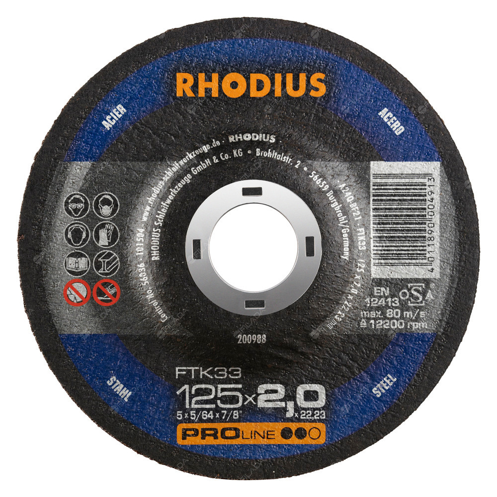 RHODIUS řezný kotouč FTK33 125x2,0x22 PROline na ocel