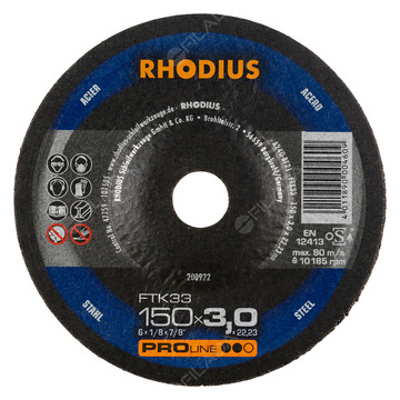  RHODIUS řezný kotouč FTK33 150x3,0x22 PROline na ocel 200922