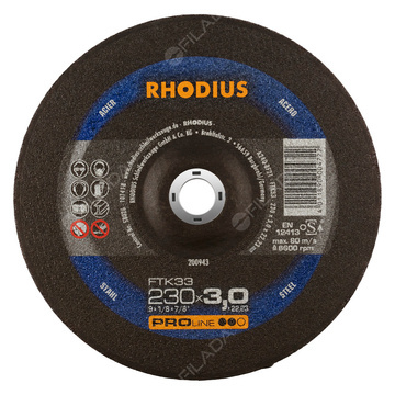 RHODIUS řezný kotouč FTK33 230x3,0x22 PROline na ocel 200943