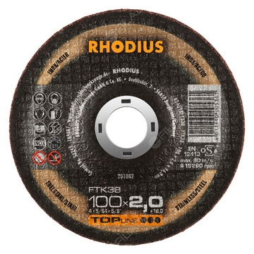  RHODIUS řezný kotouč FTK38 100x2,0x16 TOPline na nerez 201082
