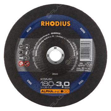  RHODIUS řezný kotouč KSMK 180x3,0x22 ALPHAline na ocel 200643