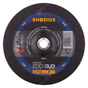 RHODIUS řezný kotouč KSMK 230x3,0x22 ALPHAline na ocel 200652