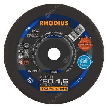 RHODIUS řezný kotouč XT200 180x1,5x22 TOPline na ocel 210232