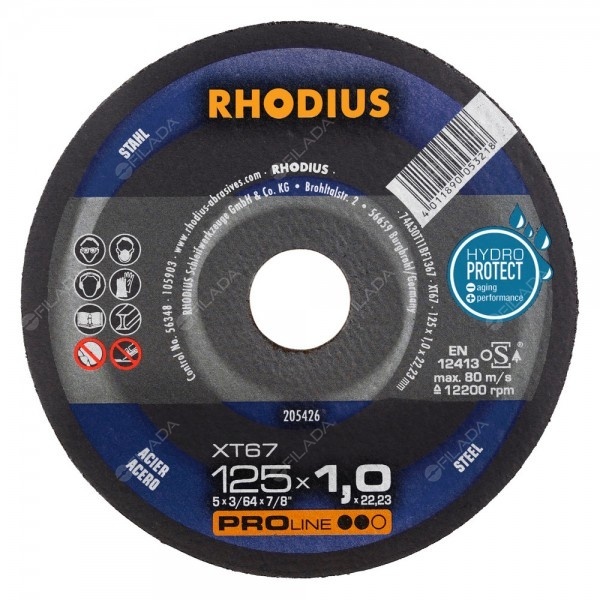 RHODIUS řezný kotouč XT67 125x1,0x22 PROline na ocel 205426