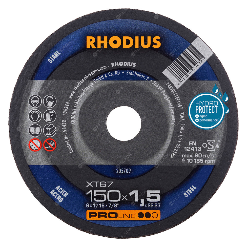  RHODIUS řezný kotouč XT67 150x1,5x22 PROline na ocel 205709