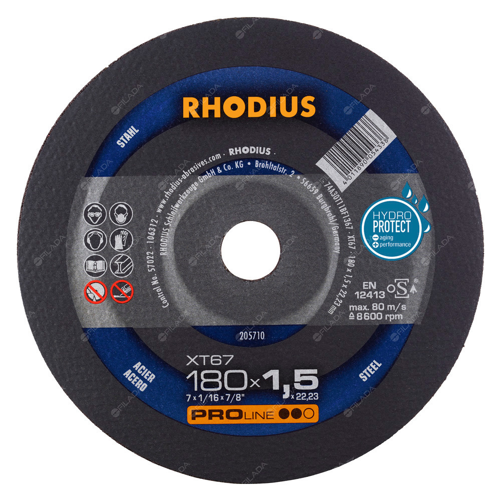 RHODIUS řezný kotouč XT67 180x1,5x22 PROline na ocel - RHODIUS řezný kotouč XT67 180x1,5x22 PROline na ocel 205710