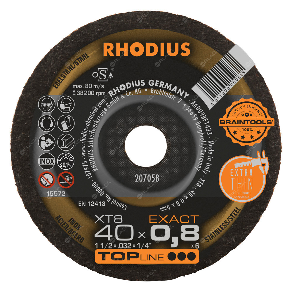 RHODIUS řezný kotouč XT8 EXACT MINI 40x0,8x6 TOPline na nerez -  RHODIUS řezný kotouč XT8 EXACT MINI 40x0,8x6 TOPline na nerez 207058