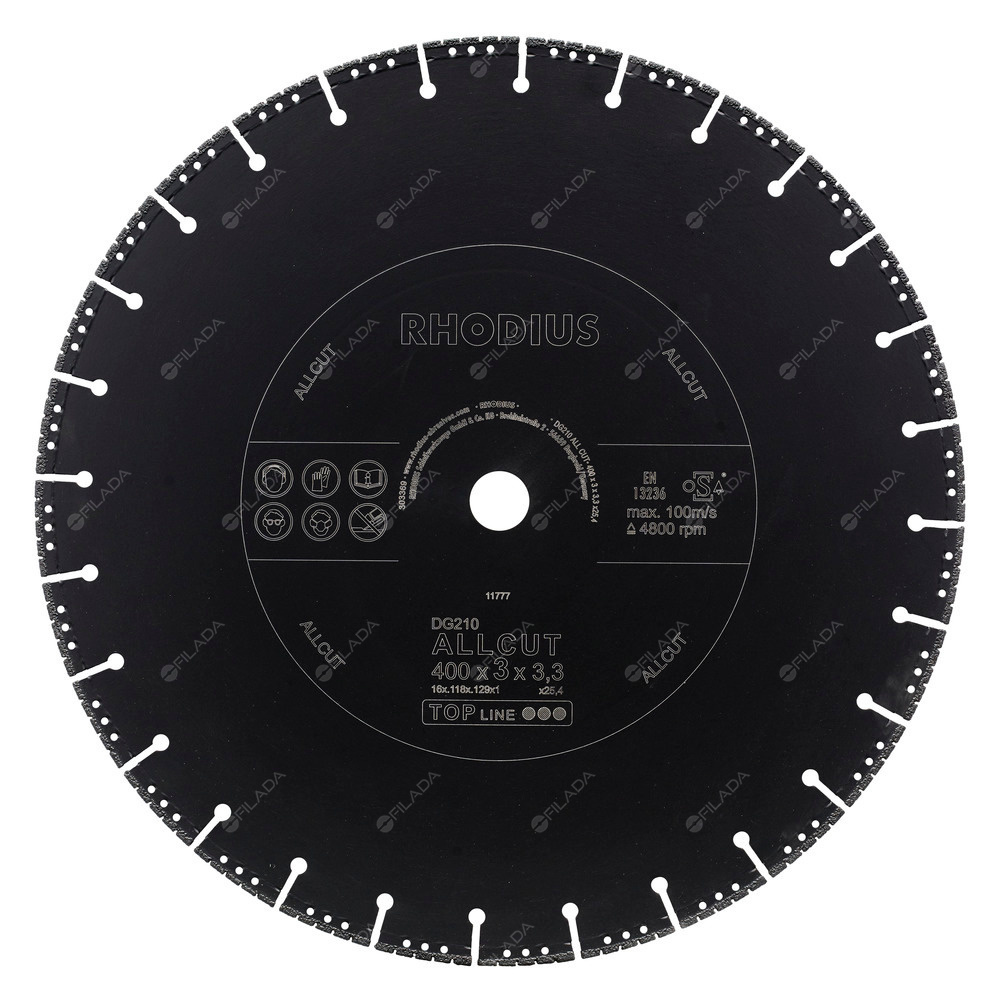 RHODIUS diamantový řezný kotouč DG210 ALLCUT 400x3,0x3,3x25,4