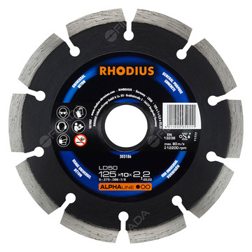 RHODIUS diamantový řezný kotouč LD50 125x10,0x2,2x22